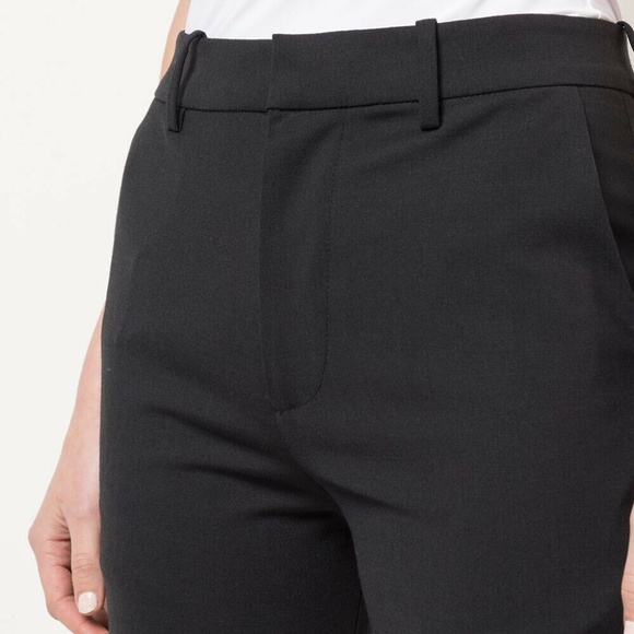 CO Virgin Wool Cropped Woven Straight Leg Trouser Pants in Black - Picture 4 of 11